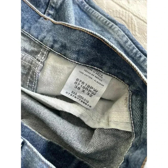 Vintage Rustler Jeans Men's 38x32 Blue Classic Straight 100% Soft Cotton Faded - Picture 4 of 13